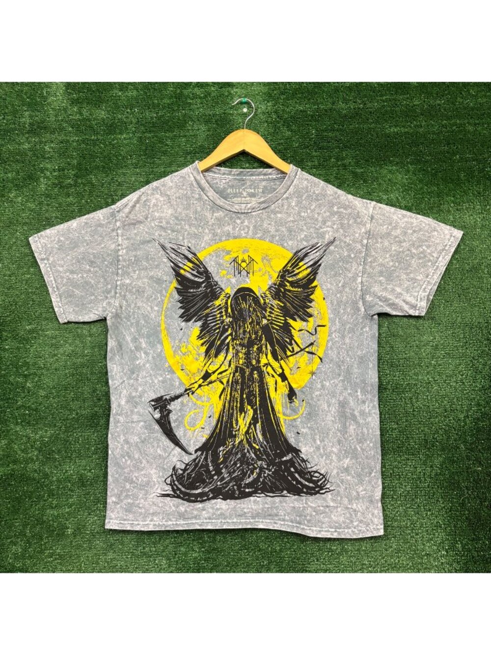 Sleep Token Take Me Back to Eden Reaper Angel Rock Band Mineral Wash T-Shirt Lar